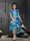 Blue Colour Arya GINNI Latest One pis Style fancy Party Wear Georgette Digital print And Kansai Elastic Work Children Wear Collection GINNI 06